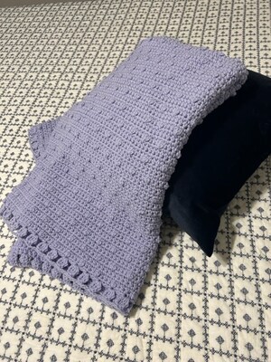 Textured Crocheted Afghan - Lavender Purple - image3